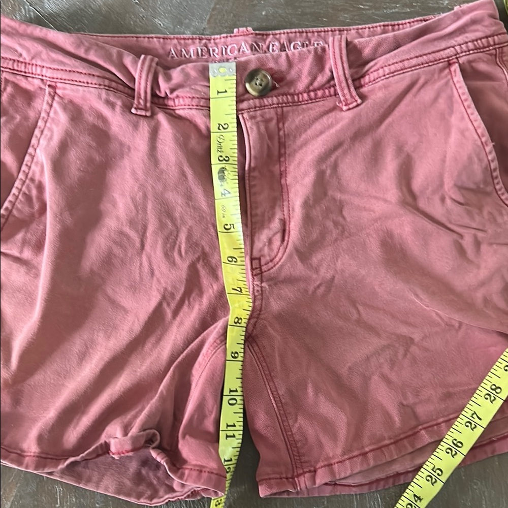 American Eagle Outfitters Pink Bermuda Shorts Cotton Blend - Picture 6 of 6